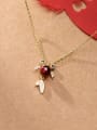 thumb 925 Sterling Silver Garnet Cute little goldfish  Necklace 2
