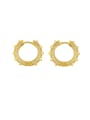 thumb Brass Cubic Zirconia Geometric Vintage Hoop Earring 1