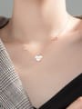 thumb 925 Sterling Silver Acrylic Heart Minimalist Necklace 2