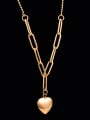 thumb Titanium Smooth Heart Minimalist Pendant Necklace 0