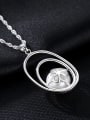 thumb 925 Sterling Silver Freshwater Pearl Fashion zircon oval pendant  Necklace 2