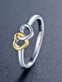 thumb 925 Sterling Silver Hollow Heart Minimalist Band Ring 0