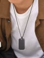 thumb Stainless steel Rectangle Hip Hop Necklace 2