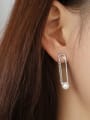 thumb 925 Sterling Silver Pin Imitation  Pearl Earrings  Earring 2