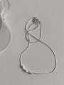 thumb 925 Sterling Silver Minimalist Olive Bead Snake Bone Chain Necklace 1