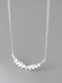 thumb 925 Sterling Silver Cubic Zirconia Leaf Minimalist Necklace 2