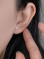 thumb 925 Sterling Silver Rhinestone Flower Dainty Stud Earring 1