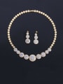 thumb Brass Cubic Zirconia Luxury Round  Earring and Necklace Set 0