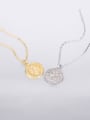 thumb 925 Sterling Silver Rhinestone Coin Minimalist Necklace 0