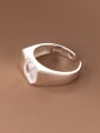 thumb 925 Sterling Silver Glass Stone Geometric Minimalist Band Ring 3