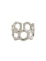 thumb 925 Sterling Silver Hollow Geometric Vintage Band Ring 4