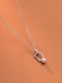 thumb 925 Sterling Silver Imitation Pearl Letter Minimalist Necklace 0