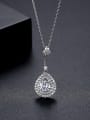 thumb Brass Cubic Zirconia Water Drop Dainty Necklace 2