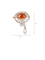 thumb Copper Cubic Zirconia  Luxury Oval Brooch 1