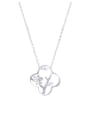 thumb 925 Sterling Silver  Minimalist  Hollow  Clover Pendant  Necklace 1