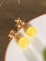 thumb 925 Sterling Silver Amber Flower Ethnic Drop Earring 3