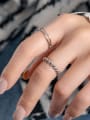 thumb 925 Sterling Silver Irregular Vintage Lustrous Fried Dough Twists Wave  Band Ring 1