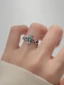 thumb 925 Sterling Silver Cubic Zirconia Cross Vintage Band Ring 1
