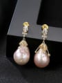 thumb 925 Sterling Silver Freshwater Pearl White Water Drop Trend Drop Earring 3