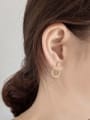 thumb 925 Sterling Silver Asymmetrical Geometric Heart Minimalist Stud Earring 1