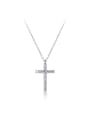 thumb 925 Sterling Silver Cubic Zirconia Cross Minimalist Regligious Necklace 3