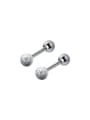 thumb 925 Sterling Silver Bead Minimalist Stud Earring 3