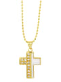 thumb Brass Shell Star Vintage Cross Pendant Necklace 1