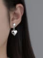 thumb 925 Sterling Silver Heart Minimalist Drop Earring 1