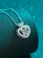 thumb 925 Sterling Silver Moissanite Heart Dainty Necklace 1