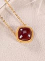 thumb 925 Sterling Silver Carnelian Geometric Vintage Necklace 0