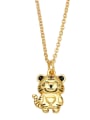 thumb Brass Cubic Zirconia  Cute  Tiger  Pendant Necklace 1