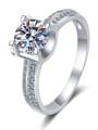 thumb Sterling Silver Moissanite Square Dainty Solitaire Engagement Rings 4