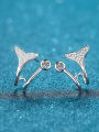 thumb 925 Sterling Silver Moissanite Fish Tail Classic Clip Earring 0