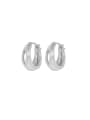 thumb 925 Sterling Silver Geometric Minimalist Huggie Earring 4