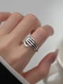 thumb 925 Sterling Silver Palm Vintage Band Ring 1