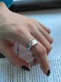 thumb 925 Sterling Silver smooth Geometric Vintage Band Ring 2