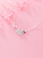 thumb 925 Sterling Silver Rhinestone  Cute Mouse pendant Necklace 3