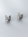 thumb 925 Sterling Silver Lion Vintage Stud Earring 1