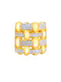 thumb Brass Cubic Zirconia Square Luxury Handmade Beaded Bracelet 0