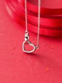 thumb 925 Sterling Silver Rhinestone Heart Minimalist Necklace 0