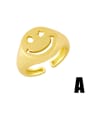 thumb Brass Smiley Hip Hop Band Ring 0