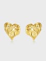 thumb Brass Heart Minimalist Stud Earring 0
