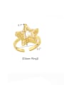 thumb Brass Cubic Zirconia Pentagram Vintage Band Ring 2
