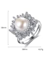 thumb 925 Sterling Silver Freshwater Pearl  Flower Trend Band Ring 3