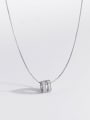 thumb 925 Sterling Silver Cubic Zirconia Round Minimalist Necklace 0