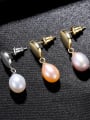 thumb 925 Sterling Silver Freshwater Pearl  Smooth Round Dainty Drop Earring 2