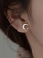 thumb 925 Sterling Silver Star  Moon Minimalist Stud Earring 1