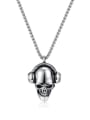 thumb Titanium Steel Skull Hip Hop Necklace 0
