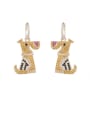 thumb Brass Cubic Zirconia Icon Dog Trend Cluster Earring 4