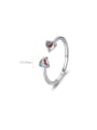 thumb 925 Sterling Silver Cubic Zirconia Heart Minimalist Band Ring 2